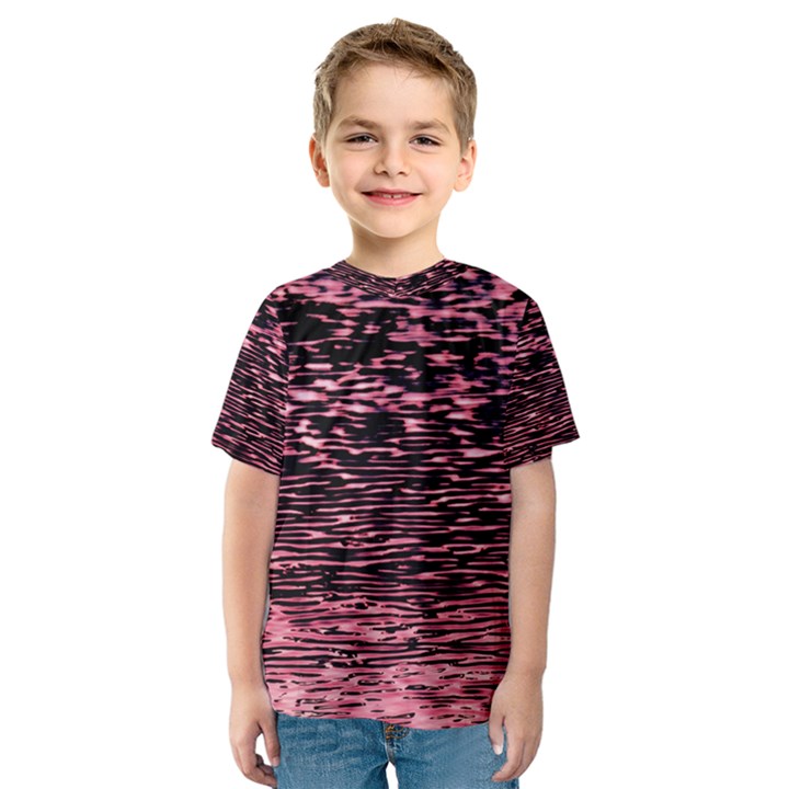 Pink  waves flow series 11 Kids  Sport Mesh Tee