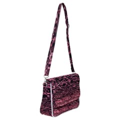 Pink  Waves Flow Series 11 Shoulder Bag With Back Zipper by DimitriosArt