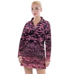 Pink  Waves Flow Series 11 Women s Long Sleeve Casual Dress by DimitriosArt