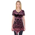 Pink  waves flow series 11 Short Sleeve Tunic  View1