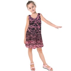 Pink  Waves Flow Series 11 Kids  Sleeveless Dress by DimitriosArt