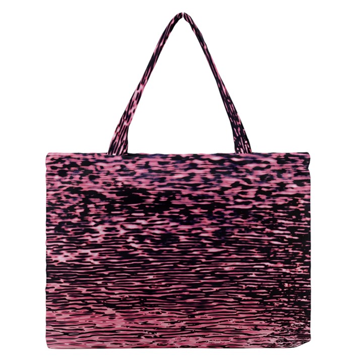 Pink  waves flow series 11 Zipper Medium Tote Bag