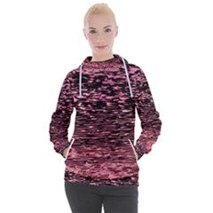 Pink  Waves Flow Series 11 Women s Hooded Pullover by DimitriosArt