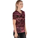 Pink  waves flow series 11 Women s V-Neck Scrub Top View3