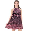 Pink  waves flow series 11 Halter Neckline Chiffon Dress  View1