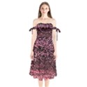 Pink  waves flow series 11 Shoulder Tie Bardot Midi Dress View1