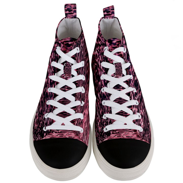 Pink  waves flow series 11 Men s Mid-Top Canvas Sneakers