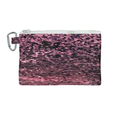 Pink  Waves Flow Series 11 Canvas Cosmetic Bag (medium) by DimitriosArt