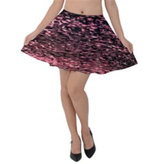 Pink  Waves Flow Series 11 Velvet Skater Skirt by DimitriosArt