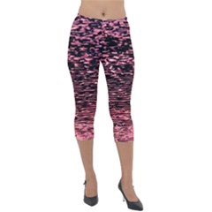 Pink  Waves Flow Series 11 Lightweight Velour Capri Leggings  by DimitriosArt