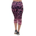 Pink  waves flow series 11 Lightweight Velour Capri Leggings  View2