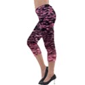 Pink  waves flow series 11 Lightweight Velour Capri Leggings  View3