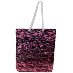 Pink  Waves Flow Series 11 Full Print Rope Handle Tote (large) by DimitriosArt