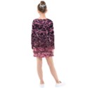 Pink  waves flow series 11 Kids  Long Sleeve Dress View2