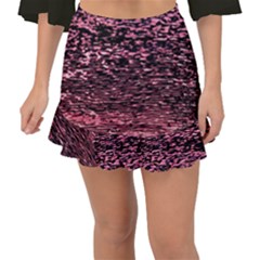 Pink  Waves Flow Series 11 Fishtail Mini Chiffon Skirt by DimitriosArt