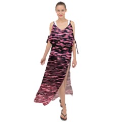 Pink  Waves Flow Series 11 Maxi Chiffon Cover Up Dress by DimitriosArt