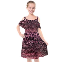 Pink  Waves Flow Series 11 Kids  Cut Out Shoulders Chiffon Dress by DimitriosArt