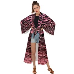 Pink  Waves Flow Series 11 Maxi Kimono by DimitriosArt