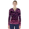 Pink  waves flow series 11 V-Neck Long Sleeve Top View1