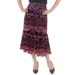 Pink  Waves Flow Series 11 Midi Mermaid Skirt by DimitriosArt