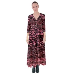 Pink  Waves Flow Series 11 Button Up Maxi Dress by DimitriosArt