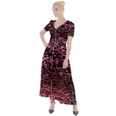 Pink  Waves Flow Series 11 Button Up Short Sleeve Maxi Dress by DimitriosArt