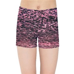 Pink  Waves Flow Series 11 Kids  Sports Shorts