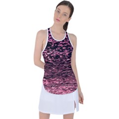 Pink  Waves Flow Series 11 Racer Back Mesh Tank Top by DimitriosArt