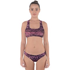 Pink  Waves Flow Series 11 Cross Back Hipster Bikini Set by DimitriosArt