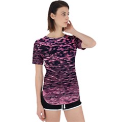 Pink  Waves Flow Series 11 Perpetual Short Sleeve T-shirt by DimitriosArt