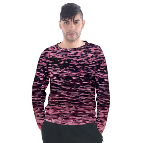 Pink  Waves Flow Series 11 Men s Long Sleeve Raglan Tee by DimitriosArt