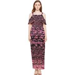 Pink  Waves Flow Series 11 Draped Sleeveless Chiffon Jumpsuit by DimitriosArt