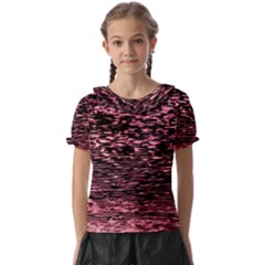 Pink  Waves Flow Series 11 Kids  Frill Chiffon Blouse by DimitriosArt