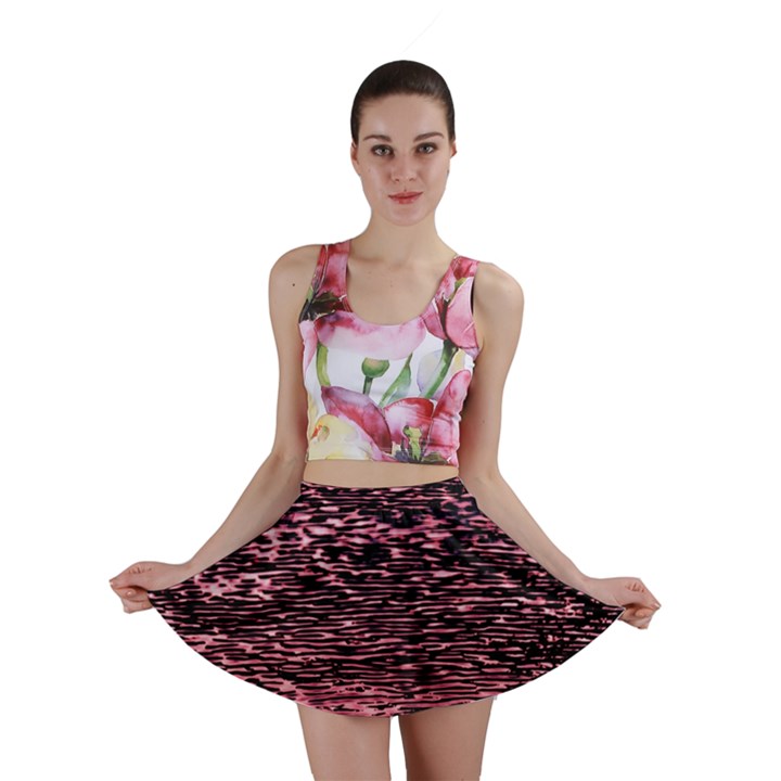 Pink  waves flow series 11 Mini Skirt