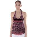 Pink  waves flow series 11 Babydoll Tankini Top View1