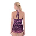 Pink  waves flow series 11 Boyleg Halter Swimsuit  View2