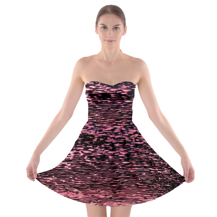 Pink  waves flow series 11 Strapless Bra Top Dress