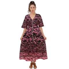 Pink  Waves Flow Series 11 Kimono Sleeve Boho Dress by DimitriosArt