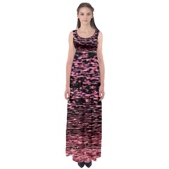 Pink  Waves Flow Series 11 Empire Waist Maxi Dress by DimitriosArt