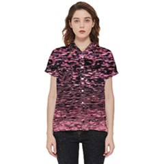 Pink  Waves Flow Series 11 Short Sleeve Pocket Shirt by DimitriosArt