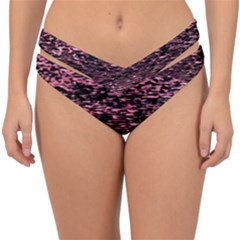 Pink  Waves Flow Series 11 Double Strap Halter Bikini Bottom by DimitriosArt