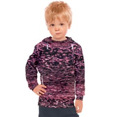 Pink  Waves Flow Series 11 Kids  Hooded Pullover by DimitriosArt