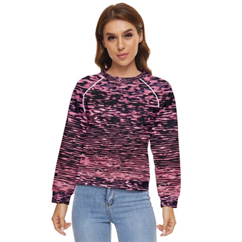 Pink  Waves Flow Series 11 Women s Long Sleeve Raglan Tee by DimitriosArt