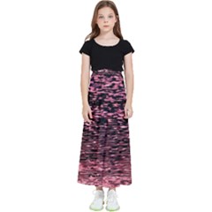 Pink  Waves Flow Series 11 Kids  Flared Maxi Skirt by DimitriosArt