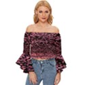 Pink  waves flow series 11 Off Shoulder Flutter Bell Sleeve Top View1