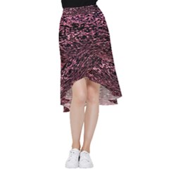 Pink  Waves Flow Series 11 Frill Hi Low Chiffon Skirt by DimitriosArt