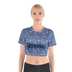 Sweet Hearts Cotton Crop Top by SychEva