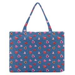 Sweet Hearts Zipper Medium Tote Bag by SychEva