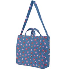 Sweet Hearts Square Shoulder Tote Bag by SychEva