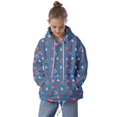 Sweet Hearts Kids  Oversized Hoodie by SychEva